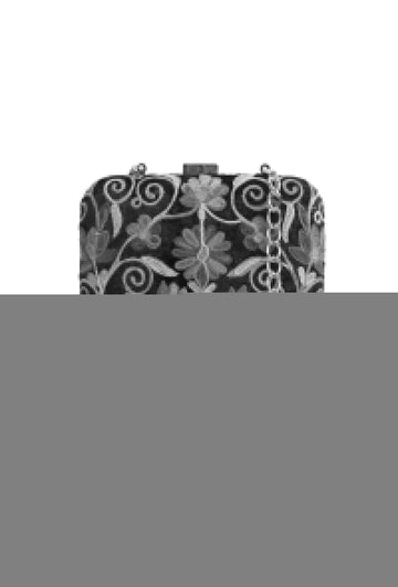 Navy Blue velvety box clutch